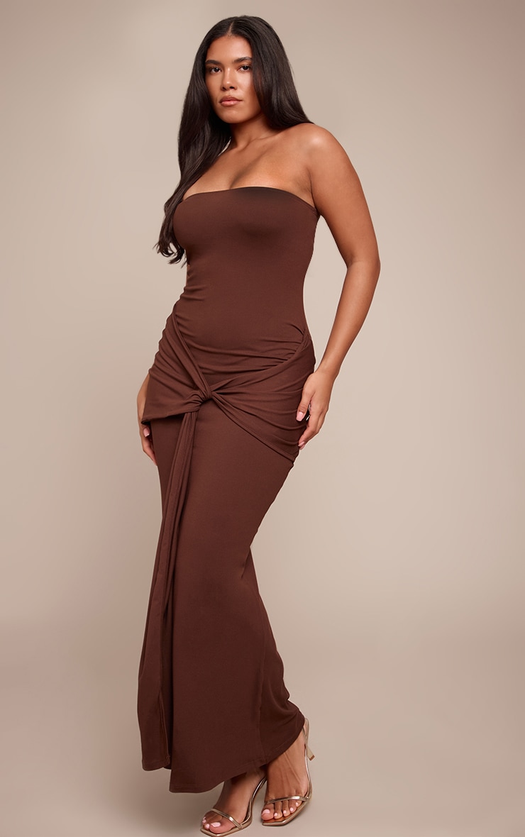 Shape Chocolate Sculpt Bandeau Wrap Drape Maxi Dress image 3