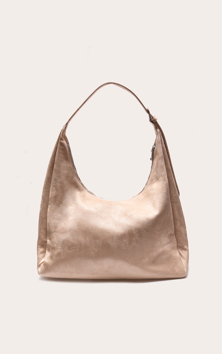 Tote bag réversible en suédine et PU crème image 3