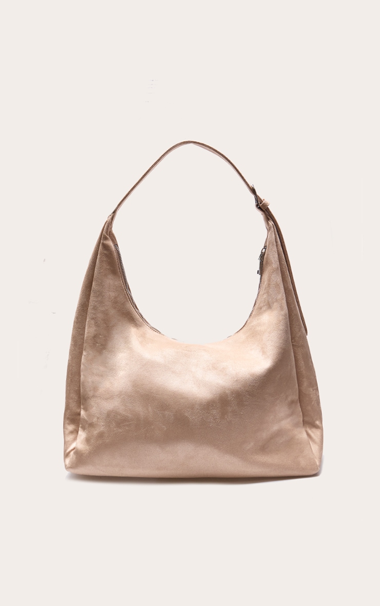 Cream Faux Suede Tote image 3