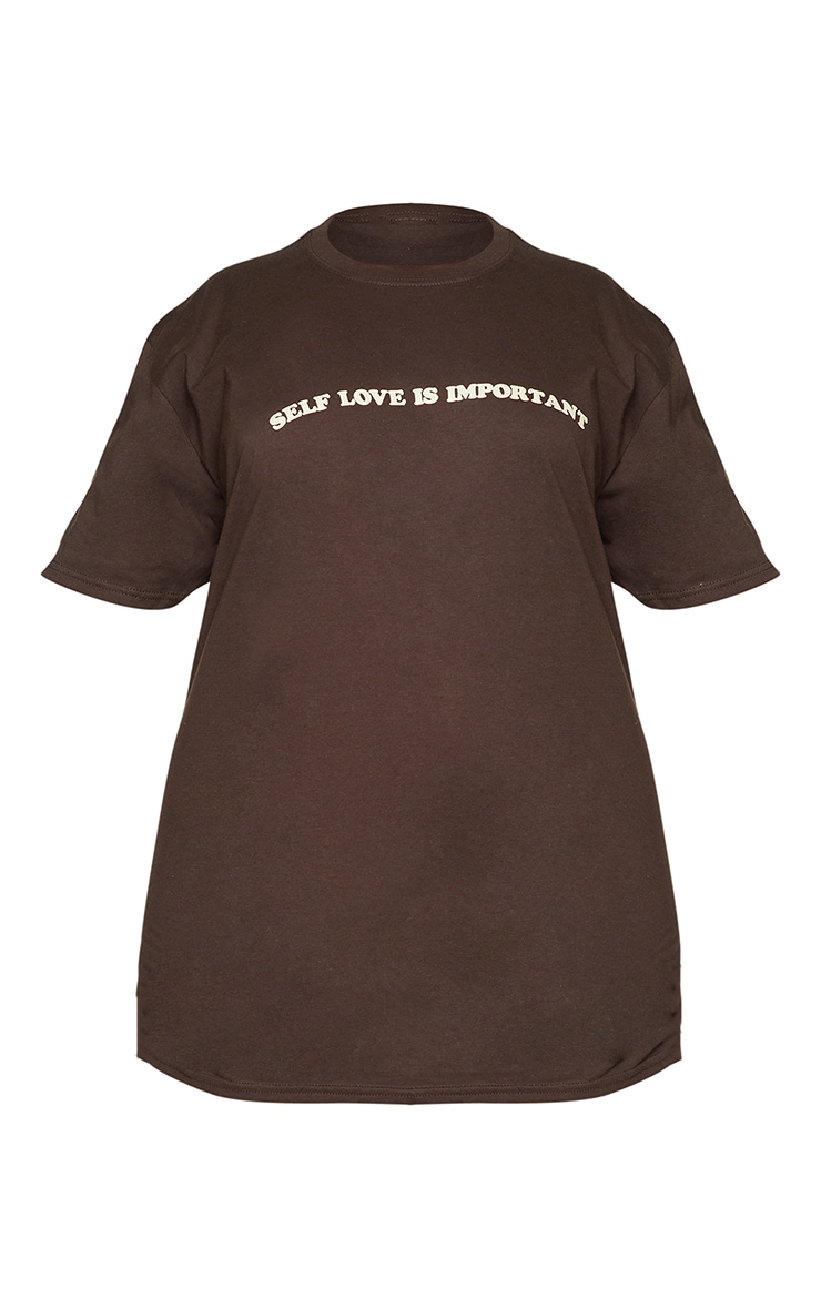 Plus Self Love Is Important Chocolate T-Shirt image 5