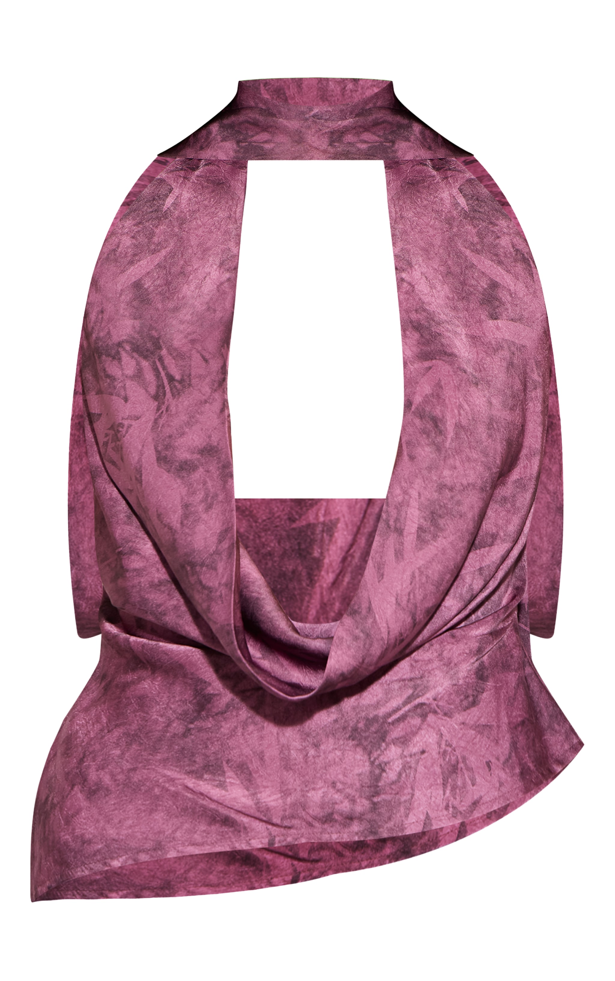 Top satiné imprimé violet à dos nu image 5