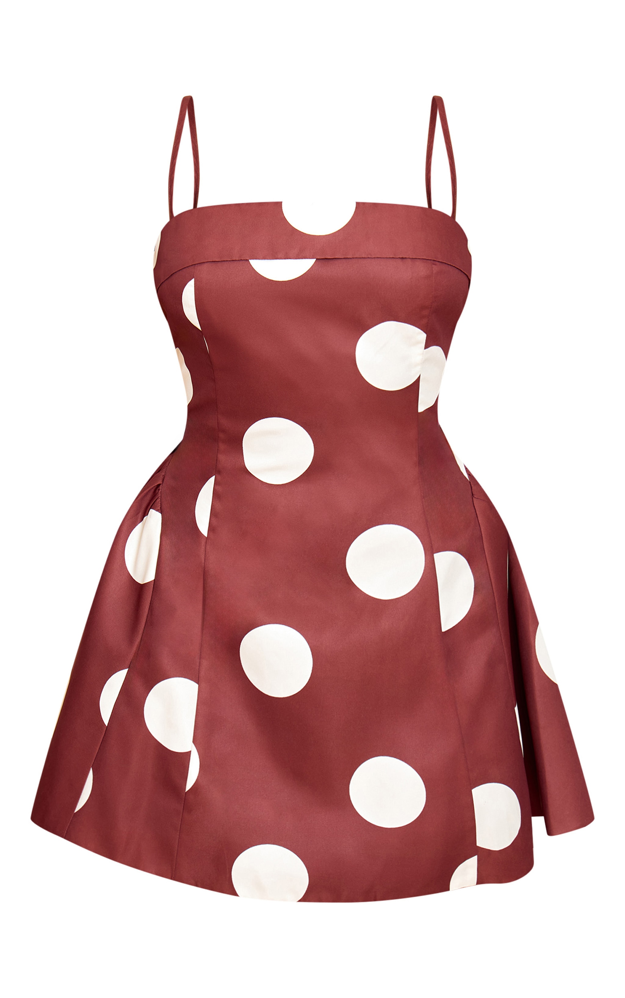 Brown Polka Dot Structured Shift Dress image 5