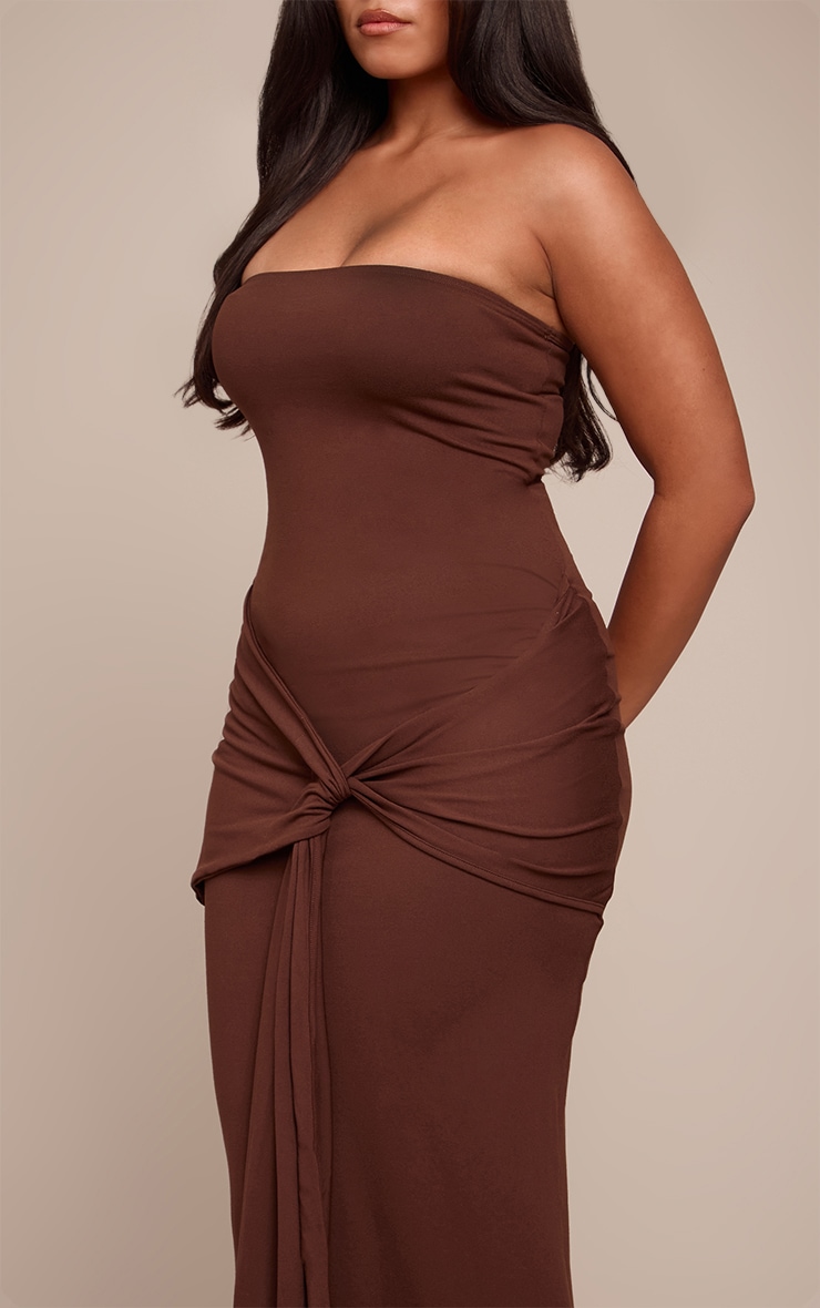 Shape Chocolate Sculpt Bandeau Wrap Drape Maxi Dress image 4