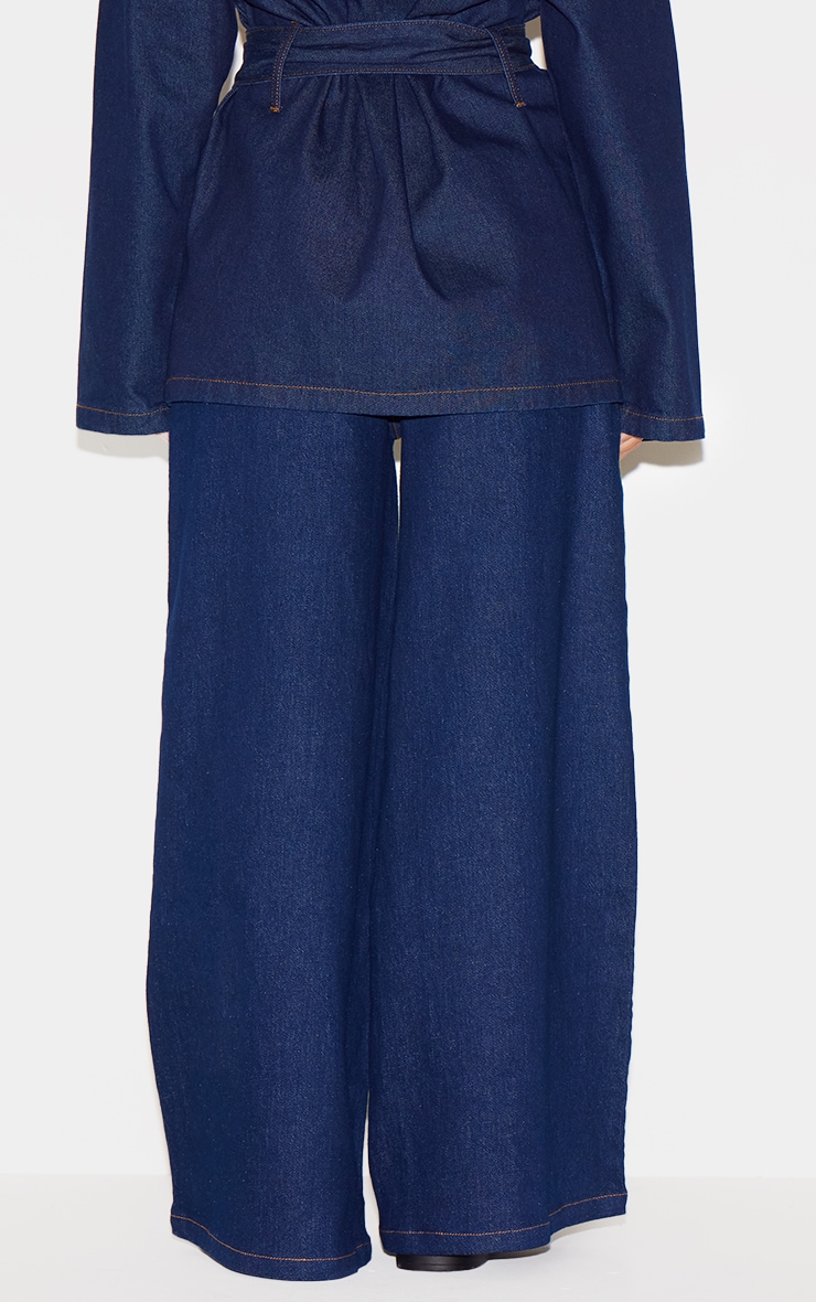 Indigo Wash Mid Rise Wide Leg Style Jeans image 3