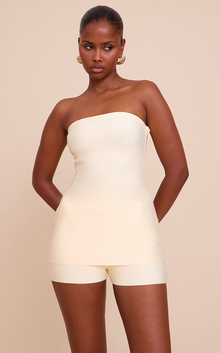 Butter Yellow Tailored Bandage Bandeau Top image 1
