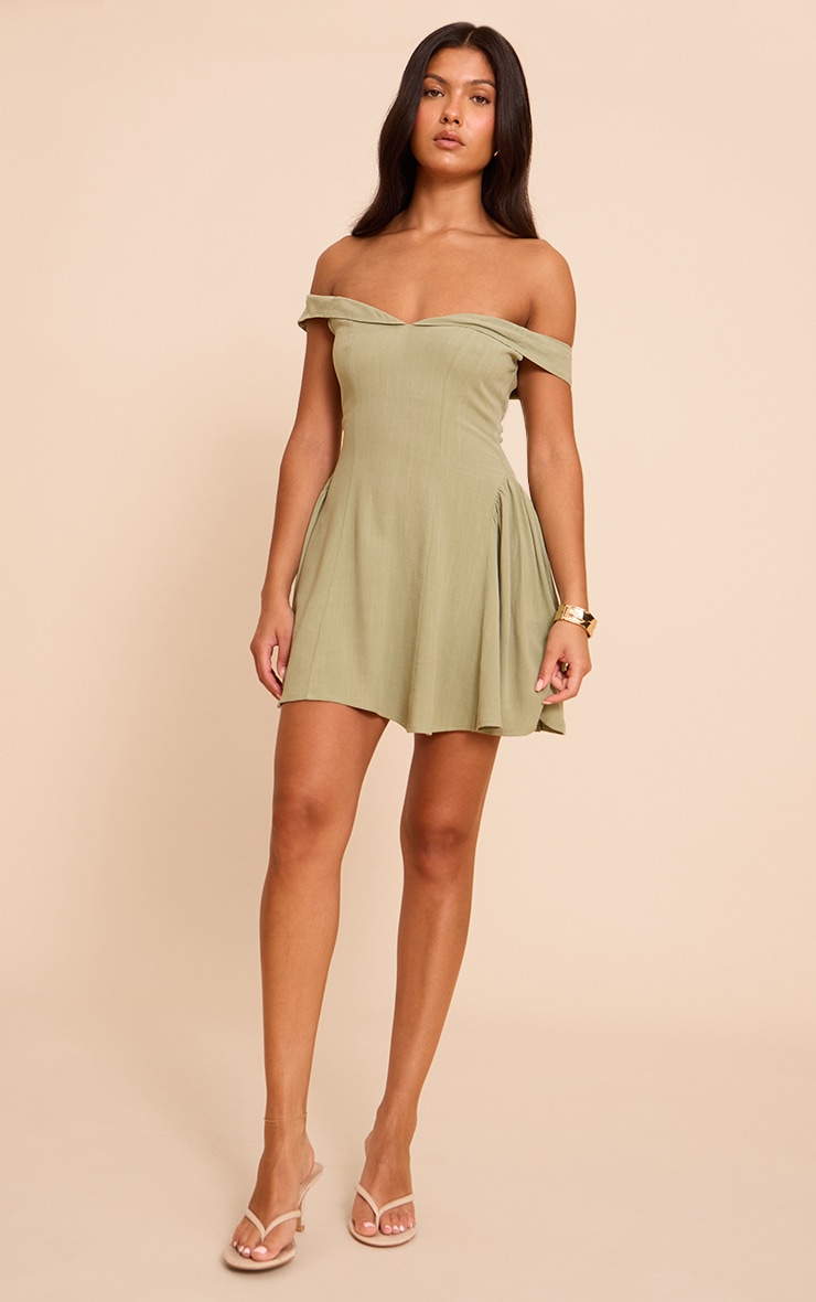 Sage Bardot Shift Dress image 3