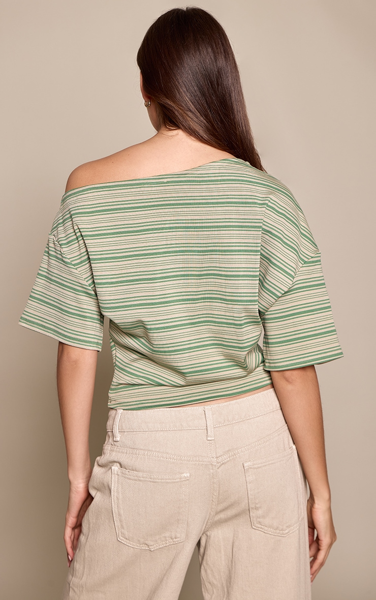 Sage Soft Striped Rib Slouchy Top image 2