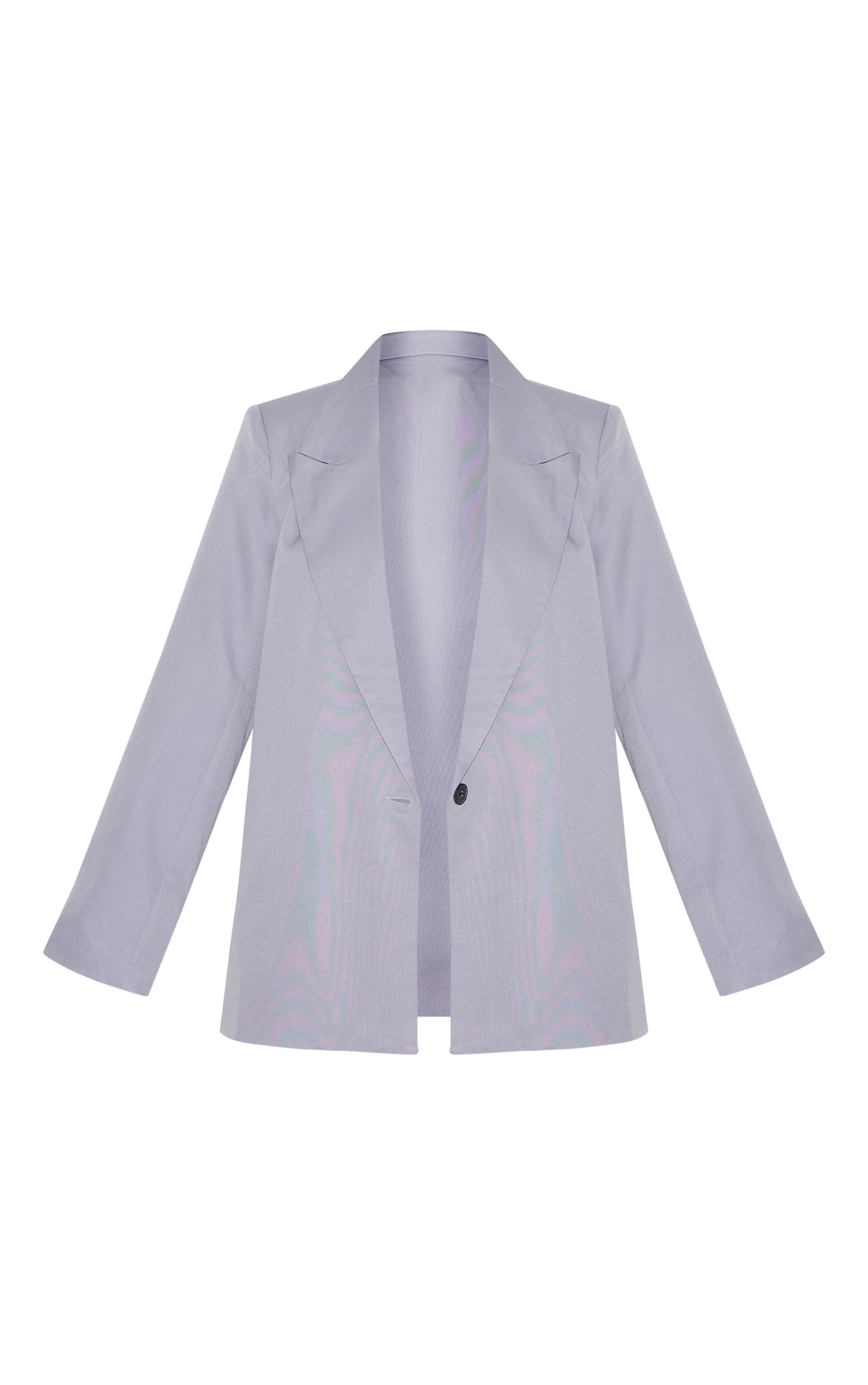 Grey Oversized Drapey Button Detail Blazer image 5