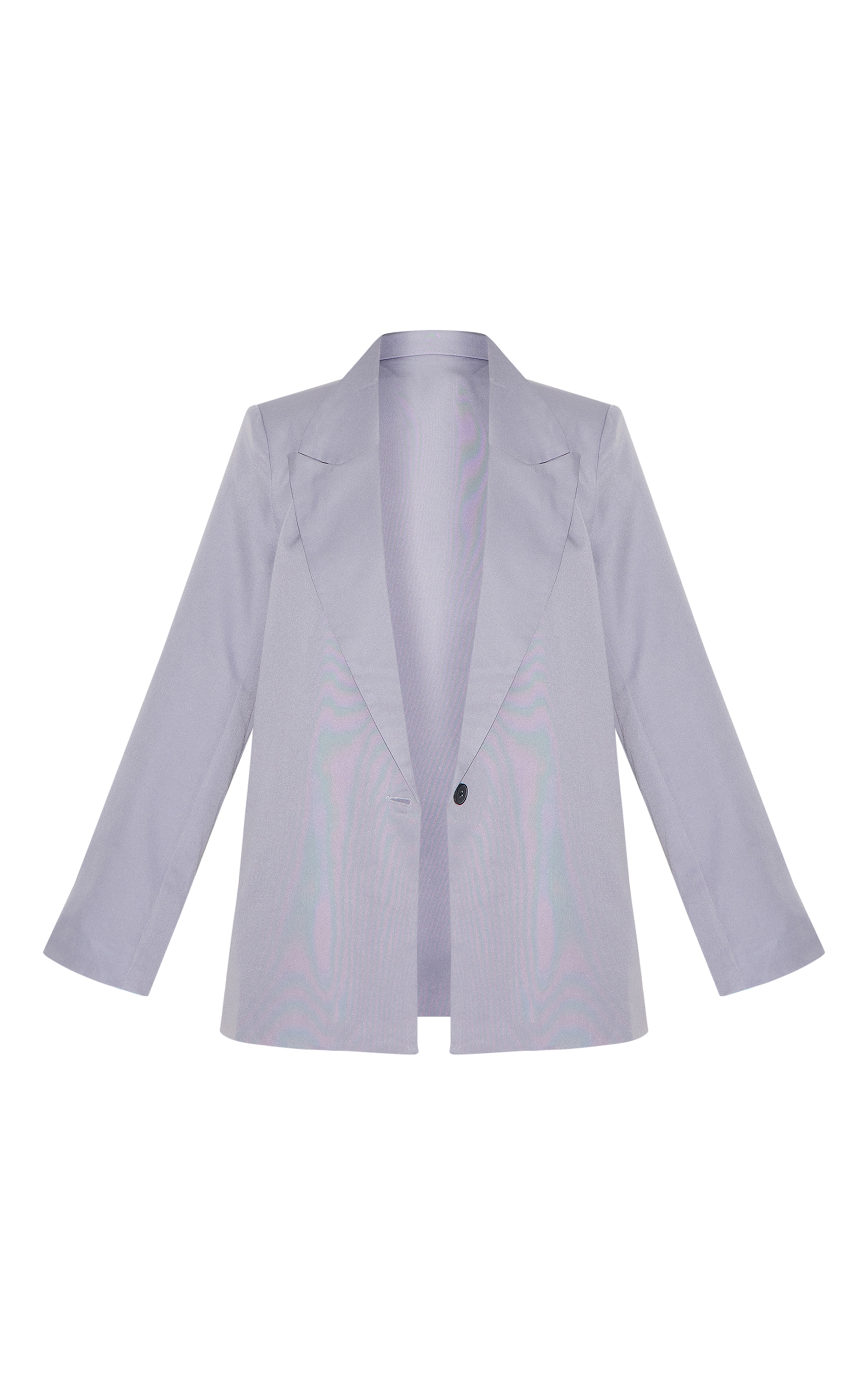 Grey Oversized Drapey Button Detail Blazer image 5