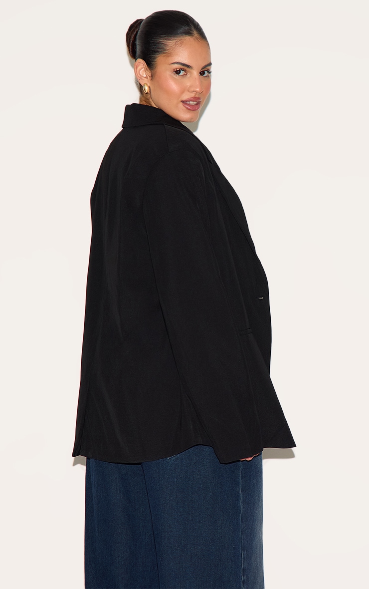 Plus Blazer oversize noir à col exagéré image 2