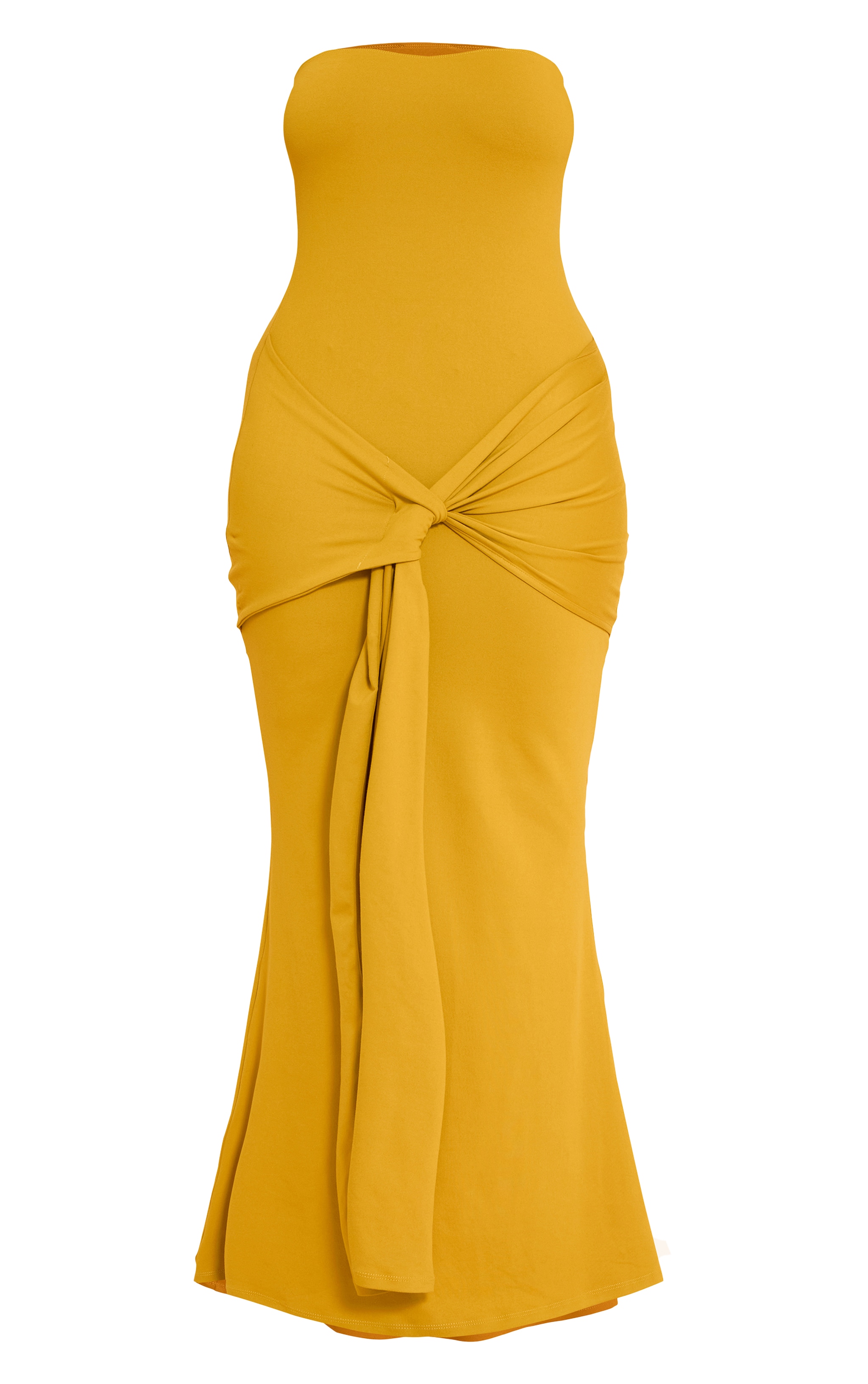 Shape Golden Olive Sculpt Bandeau Wrap Drape Maxi Dress image 5