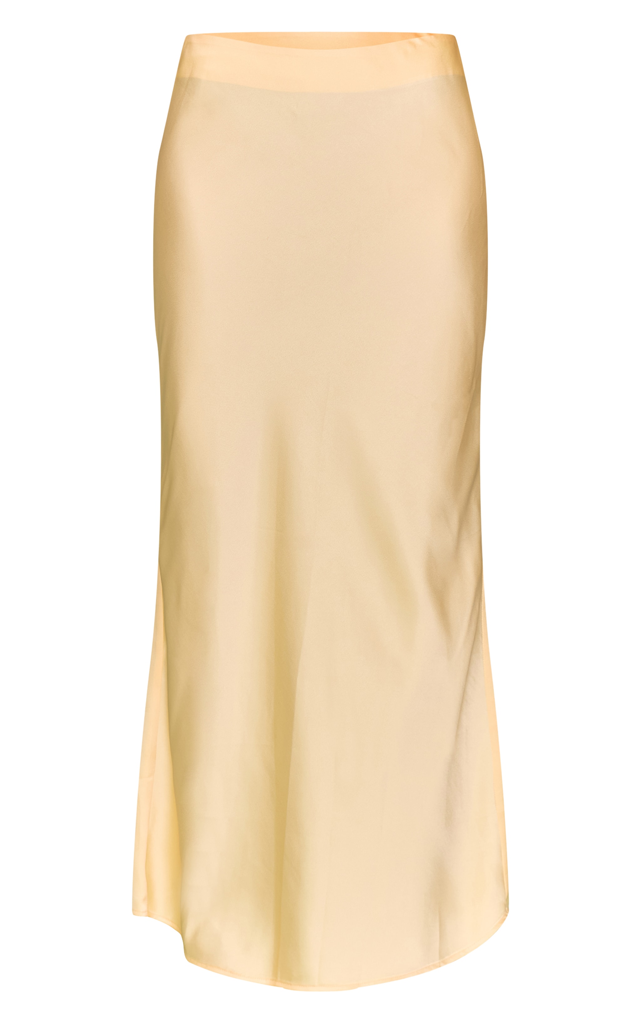 Butter Yellow Satin Maxi Skirt image 5
