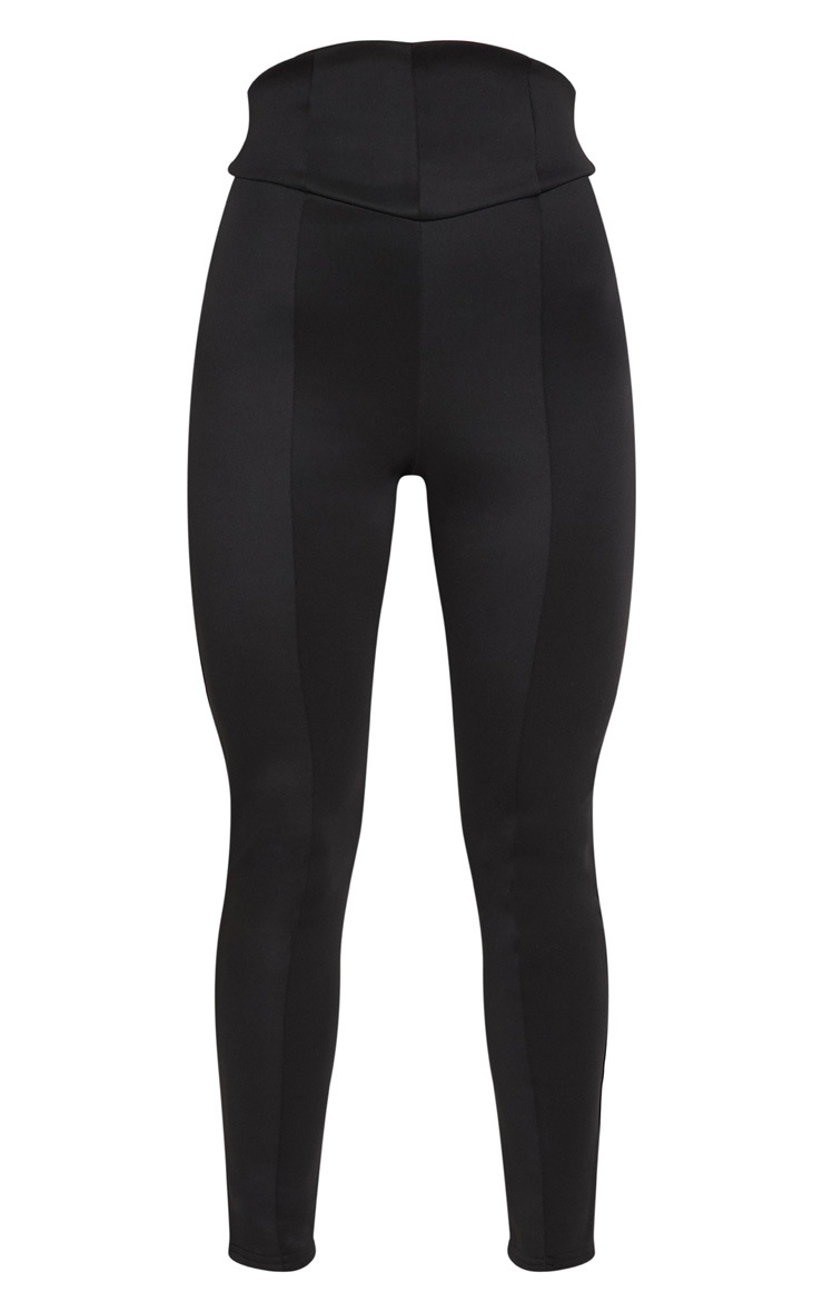 Black High Waisted Scuba Trouser Trousers PrettyLittleThing