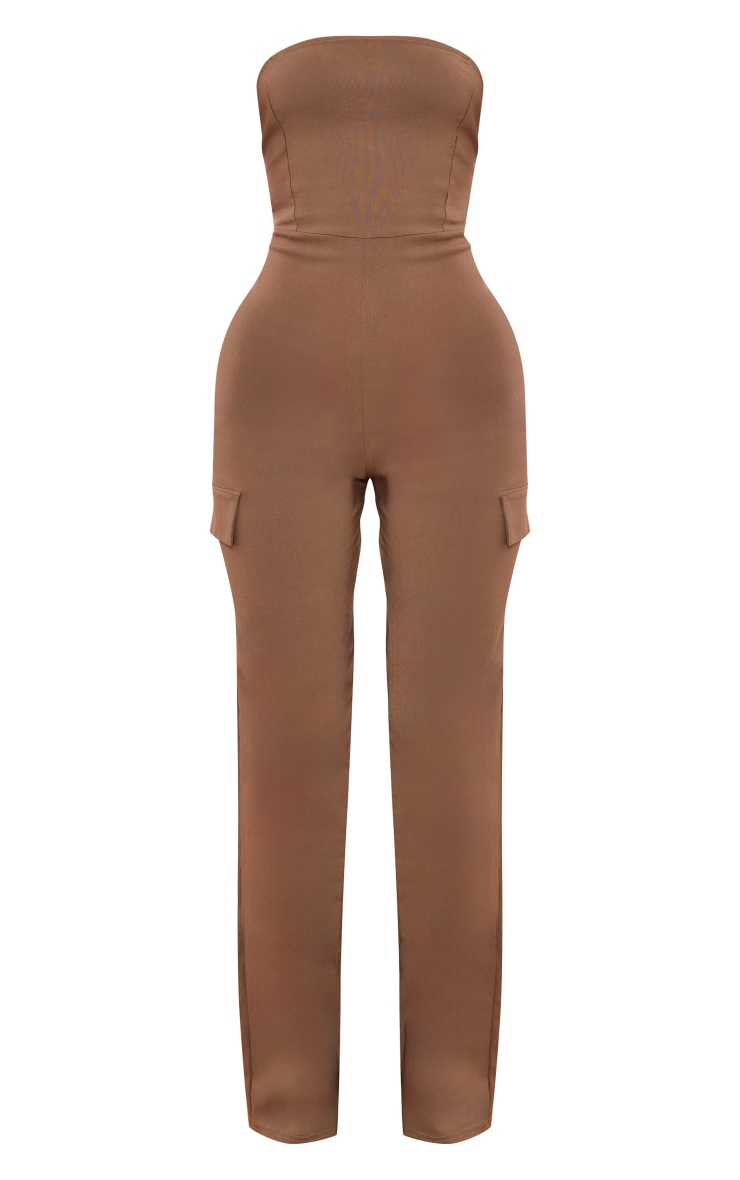 Khaki Cargo Style Corset Bandeau Jumpsuit image 1