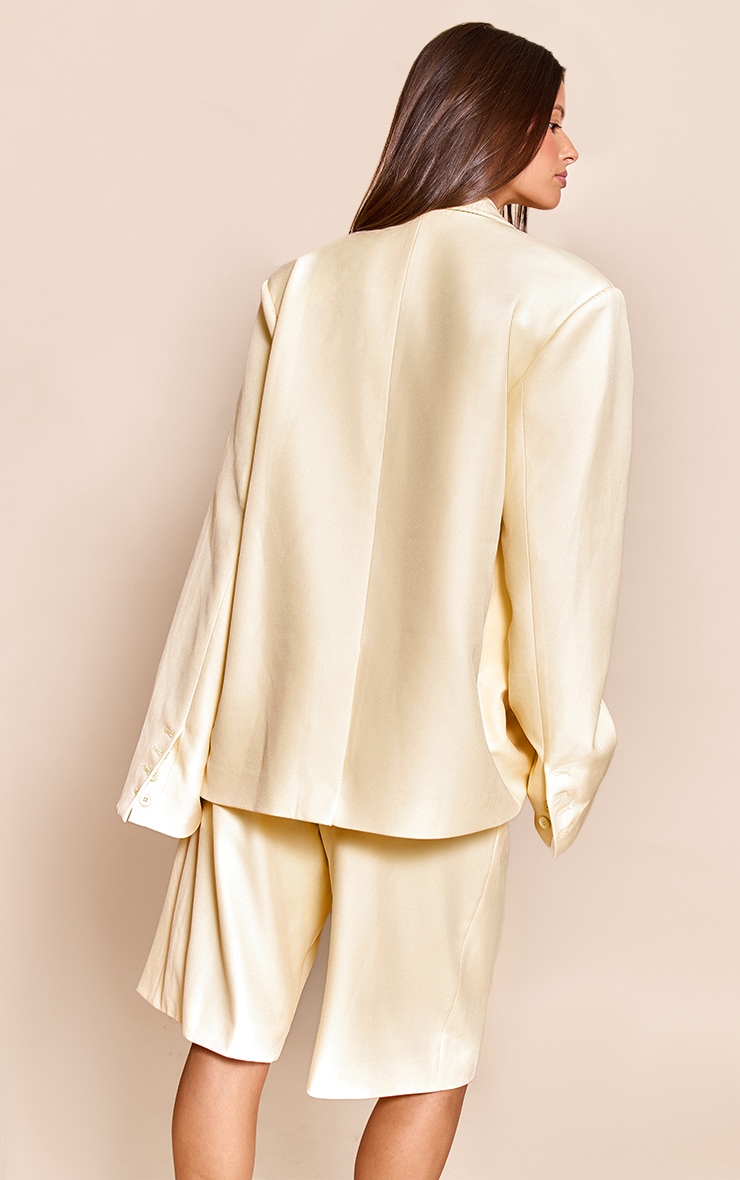 Butter Yellow Tailored Woven Oversized Blazer image 2