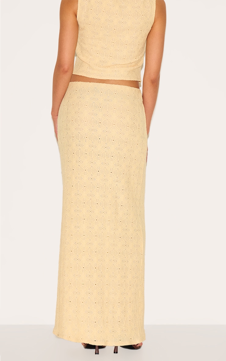 Petite Butter Cream Textured Low Rise Maxi Skirt image 3