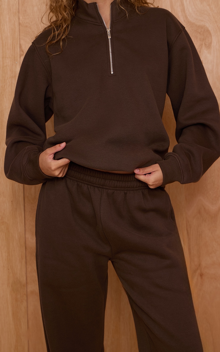 Espresso Cotton Fleece Cuffed Sweat Pants image 4