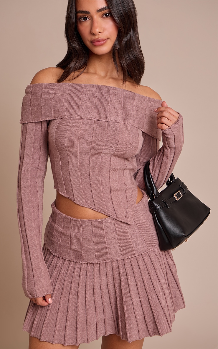 Petite Mocha Foldover Waistband Mini Skirt  image 5