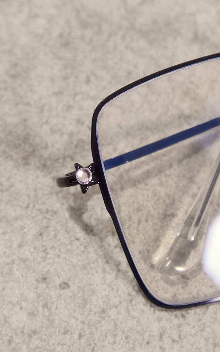 Black Square Frame Blue Light Readers PrettyLittleThing