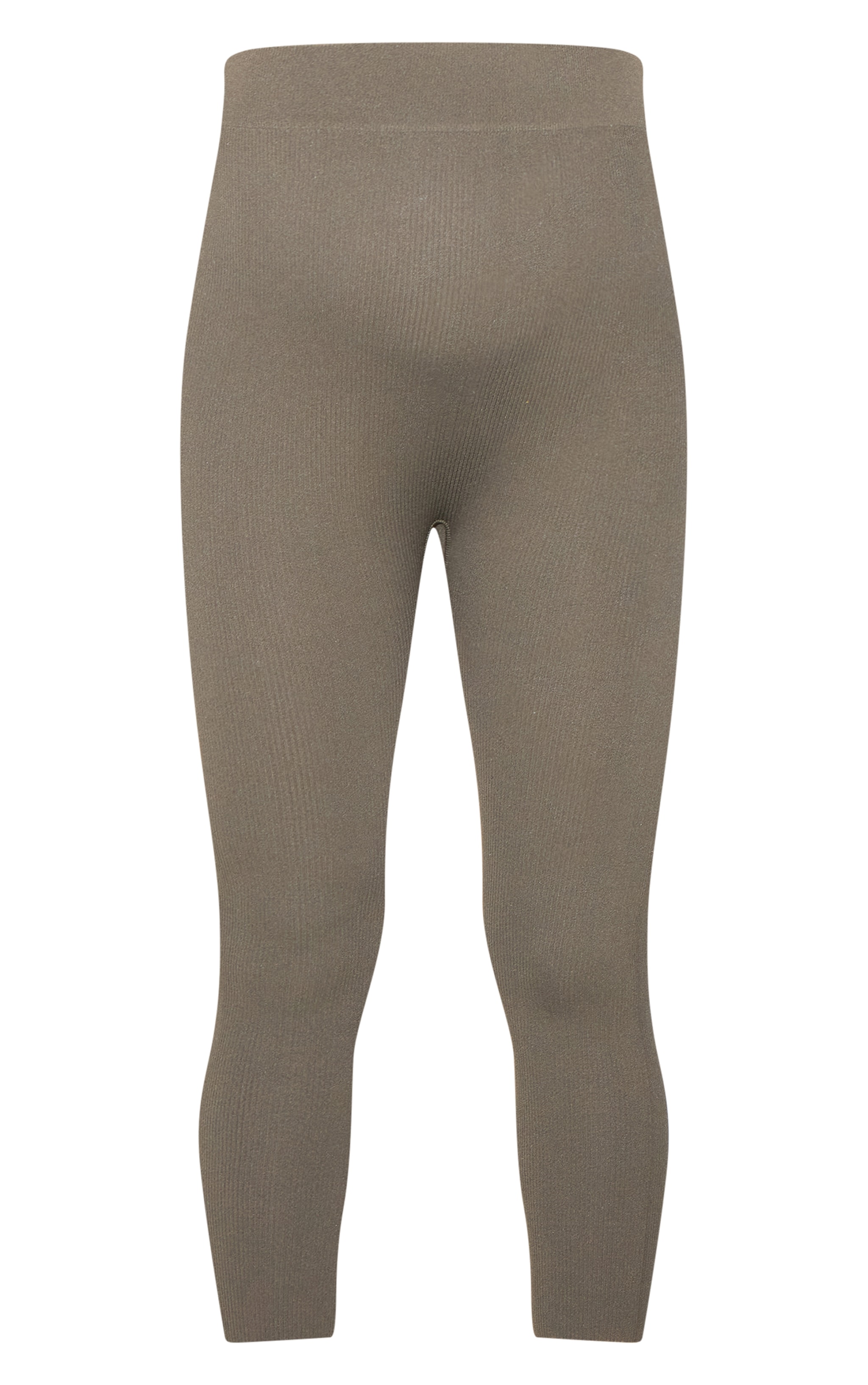 Maternité Legging de grossesse côtelé vert olive kaki détail contours image 5