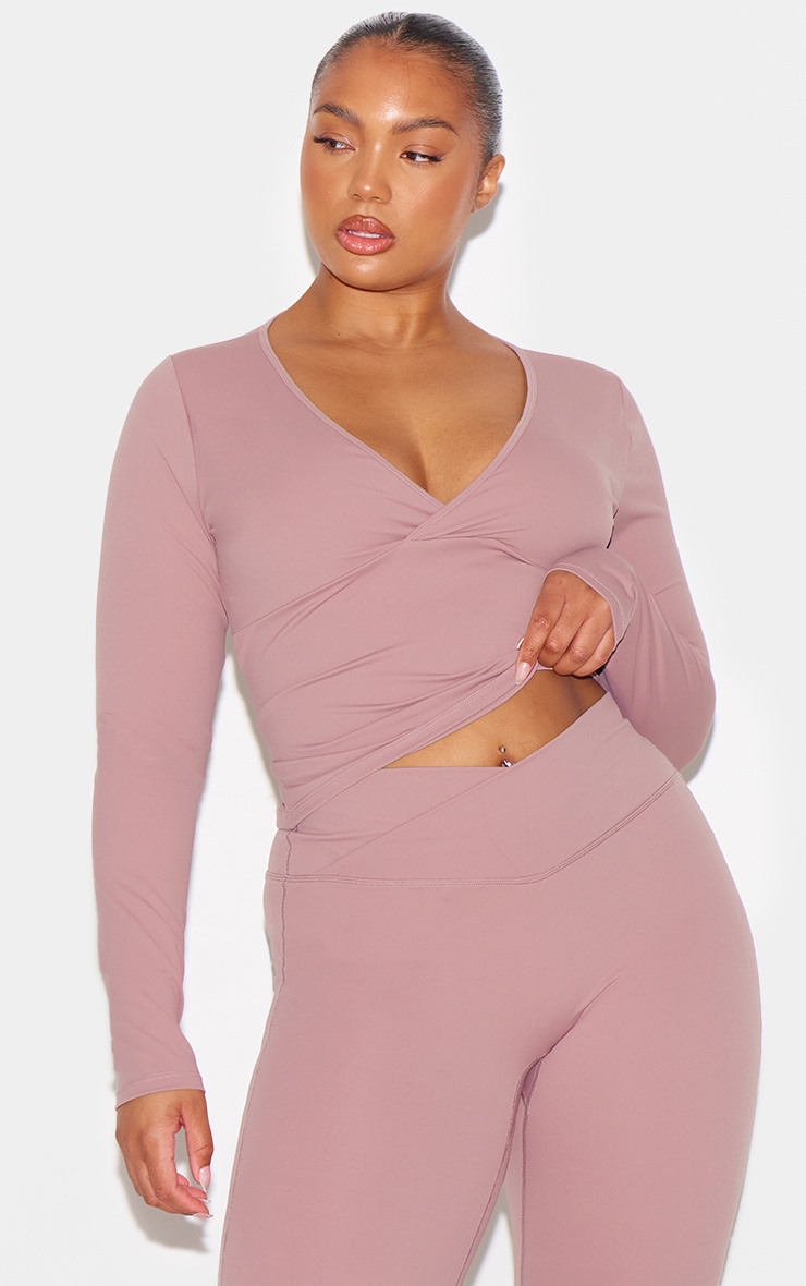 Mauve Sculpt Crossover Long Sleeve Top image 9