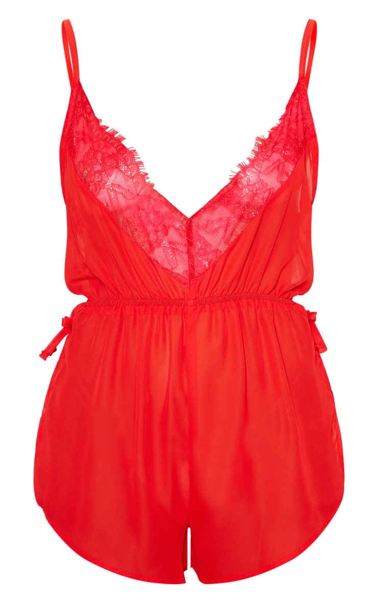 Strapless baby keke red chiffon teddy quincy tropical