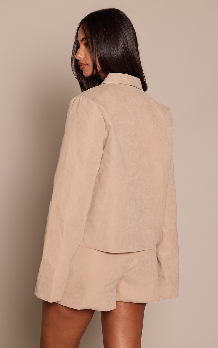 Petite Beige Peachskin Tailored Shorts  image 3