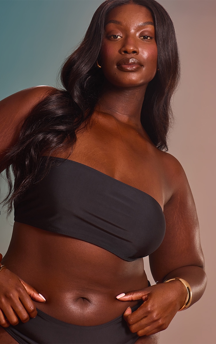 Plus Black Bandeau Mix & Match Bikini Top image 4