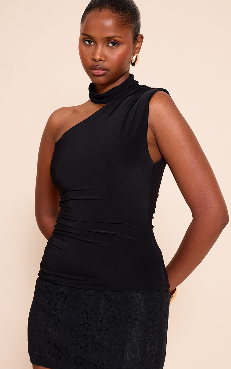 Black Lace Woven Mini Skirt image 4
