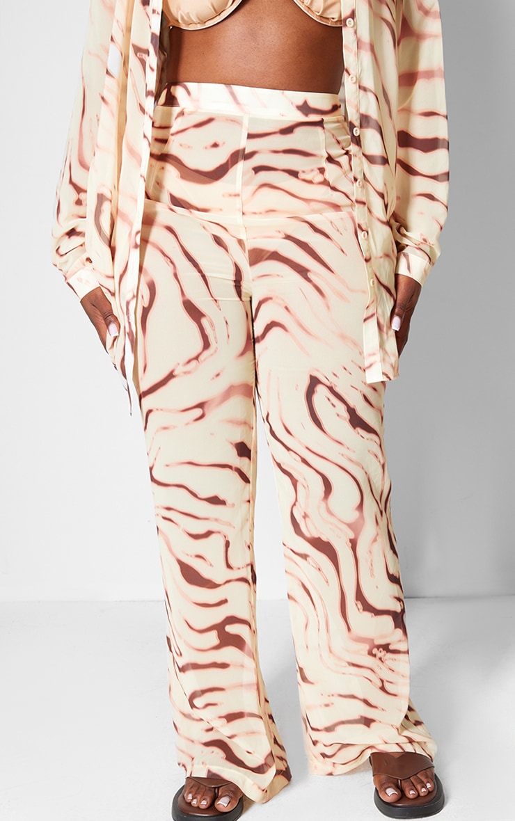 Plus Pantalon de plage flare multicolore à imprimé image 2