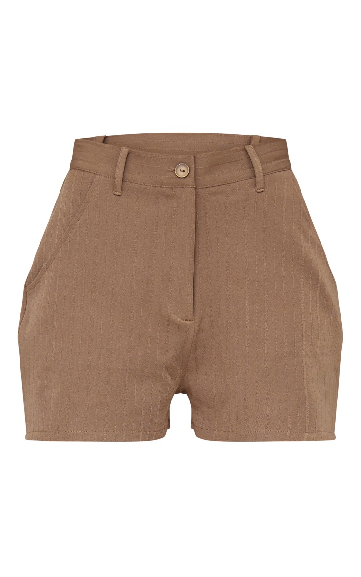Short ajusté tissé texturé gris pierre fendu sur le côté image 6
