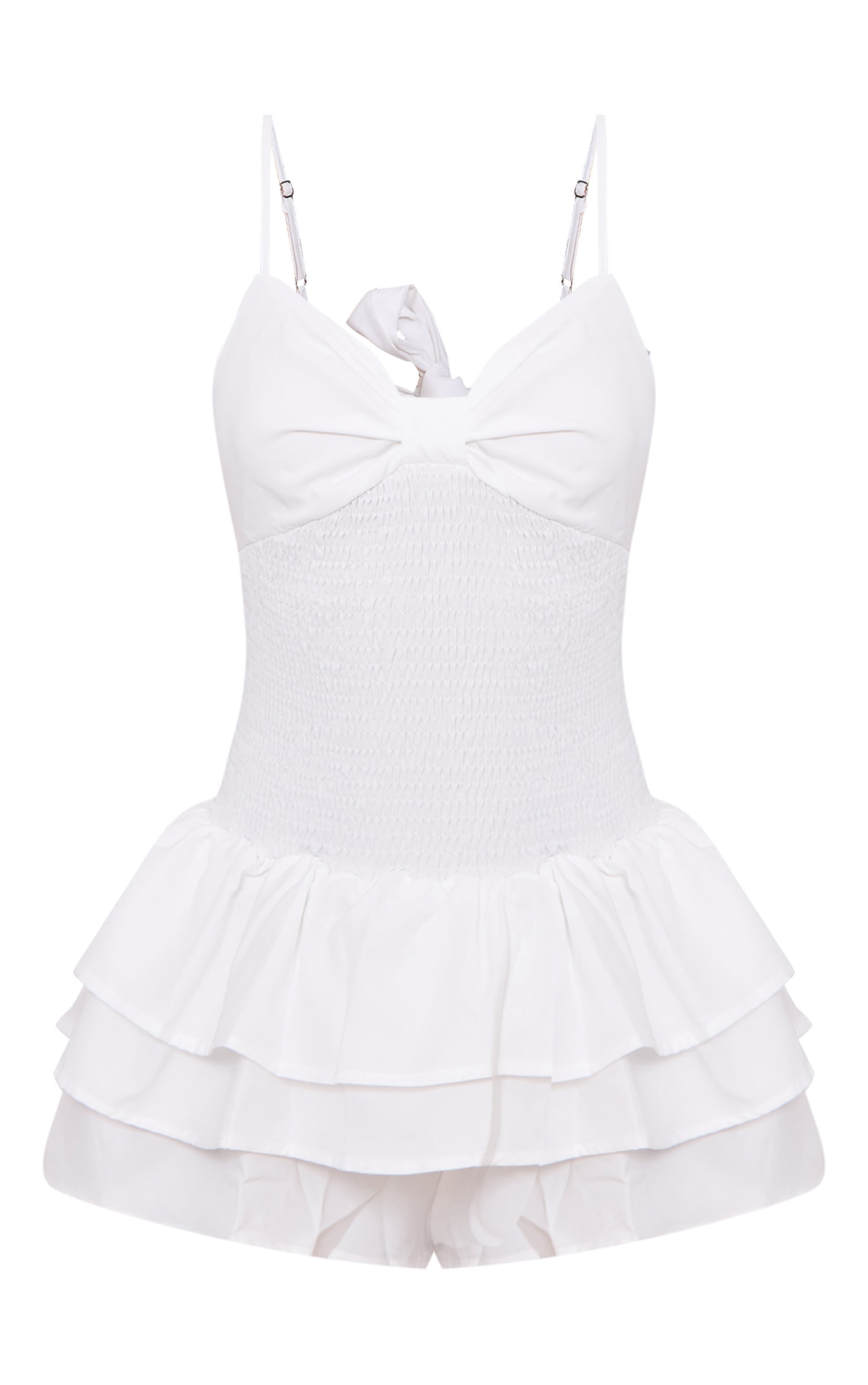Combishort fluide blanc à taille froncée image 5