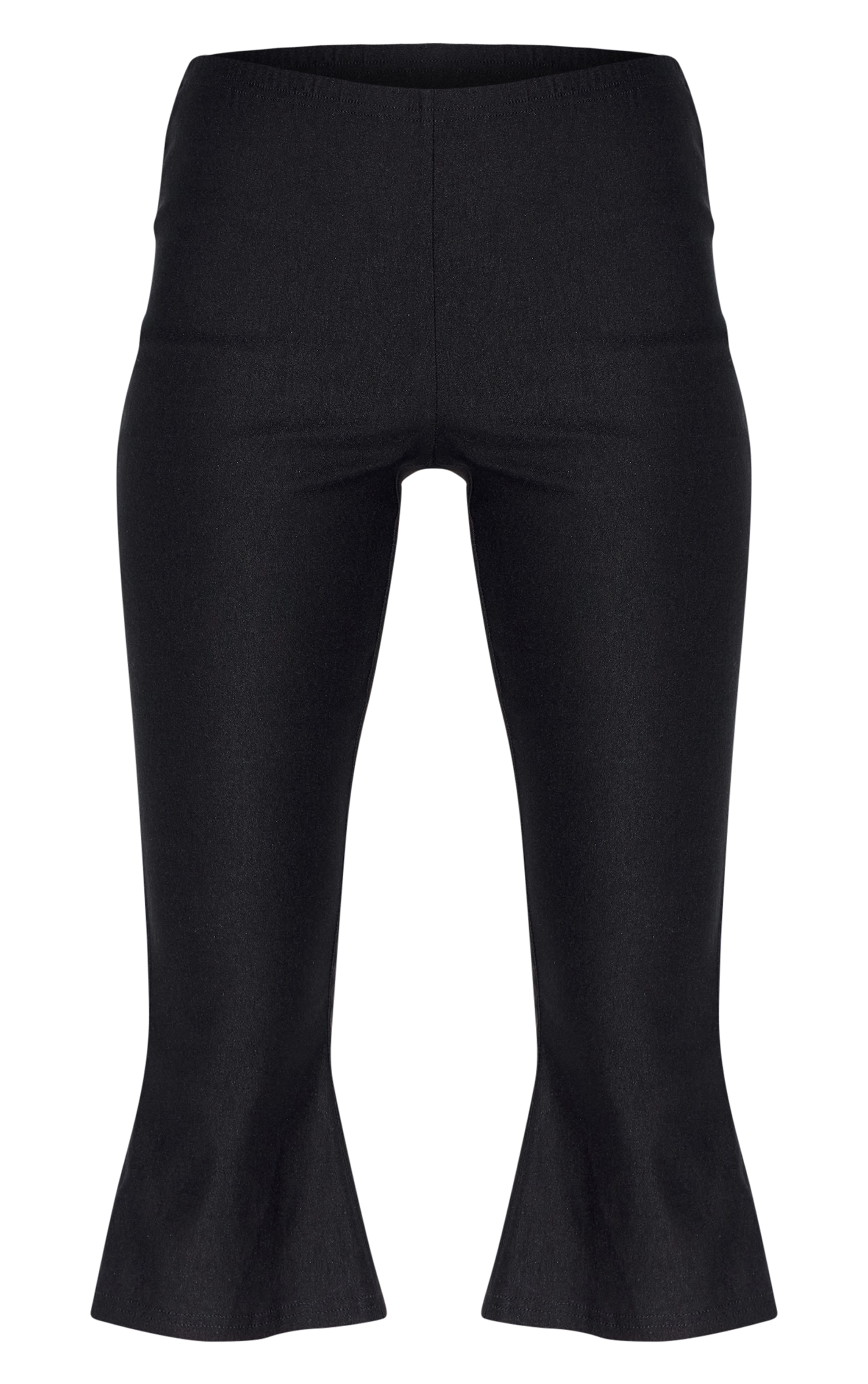 Black Stretch Woven Flared Capri Leggings image 5