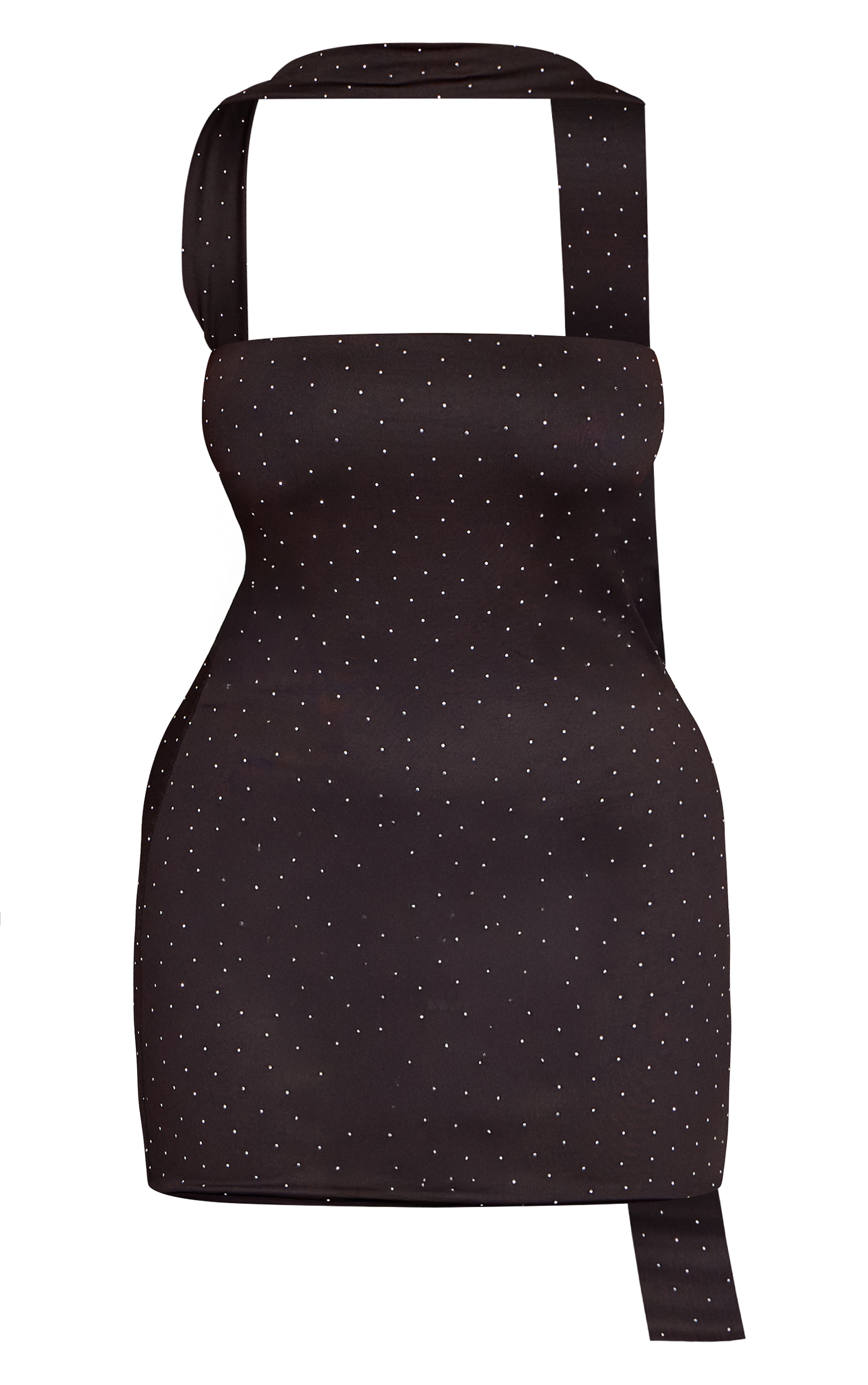Shape Black Slinky Studded Scalf Detail Mini Dress image 5