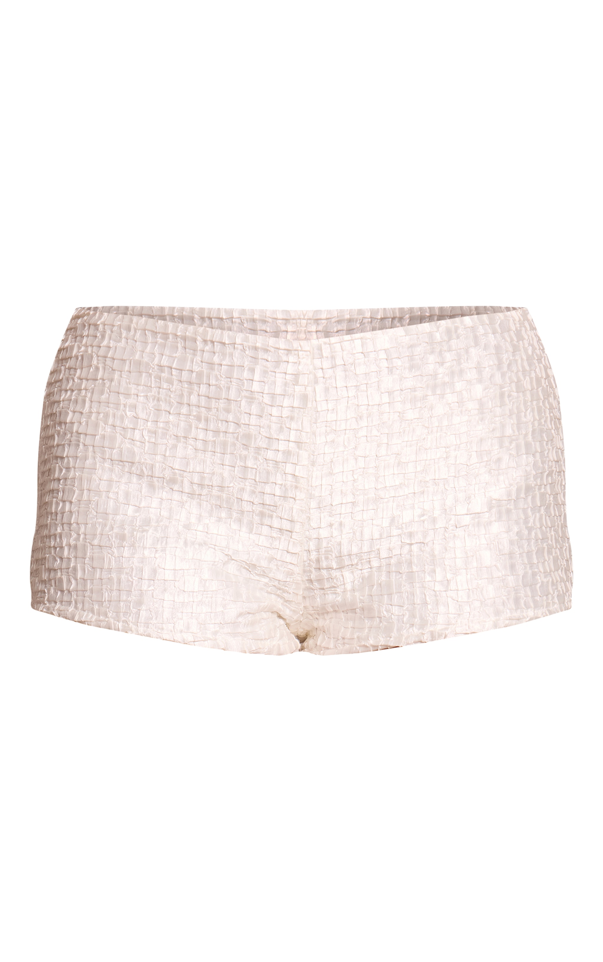 White Textured Satin Hot Pants  image 6