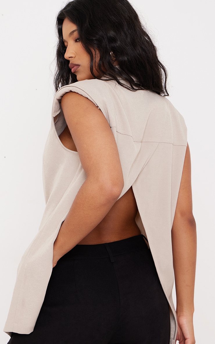 Beige Open Back Vest image 2