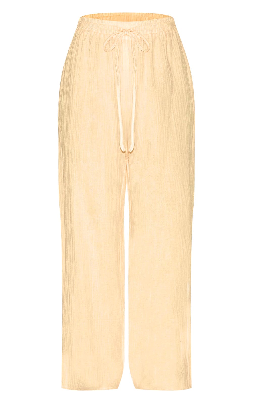 Pantalon large en étamine texturée citron image 5