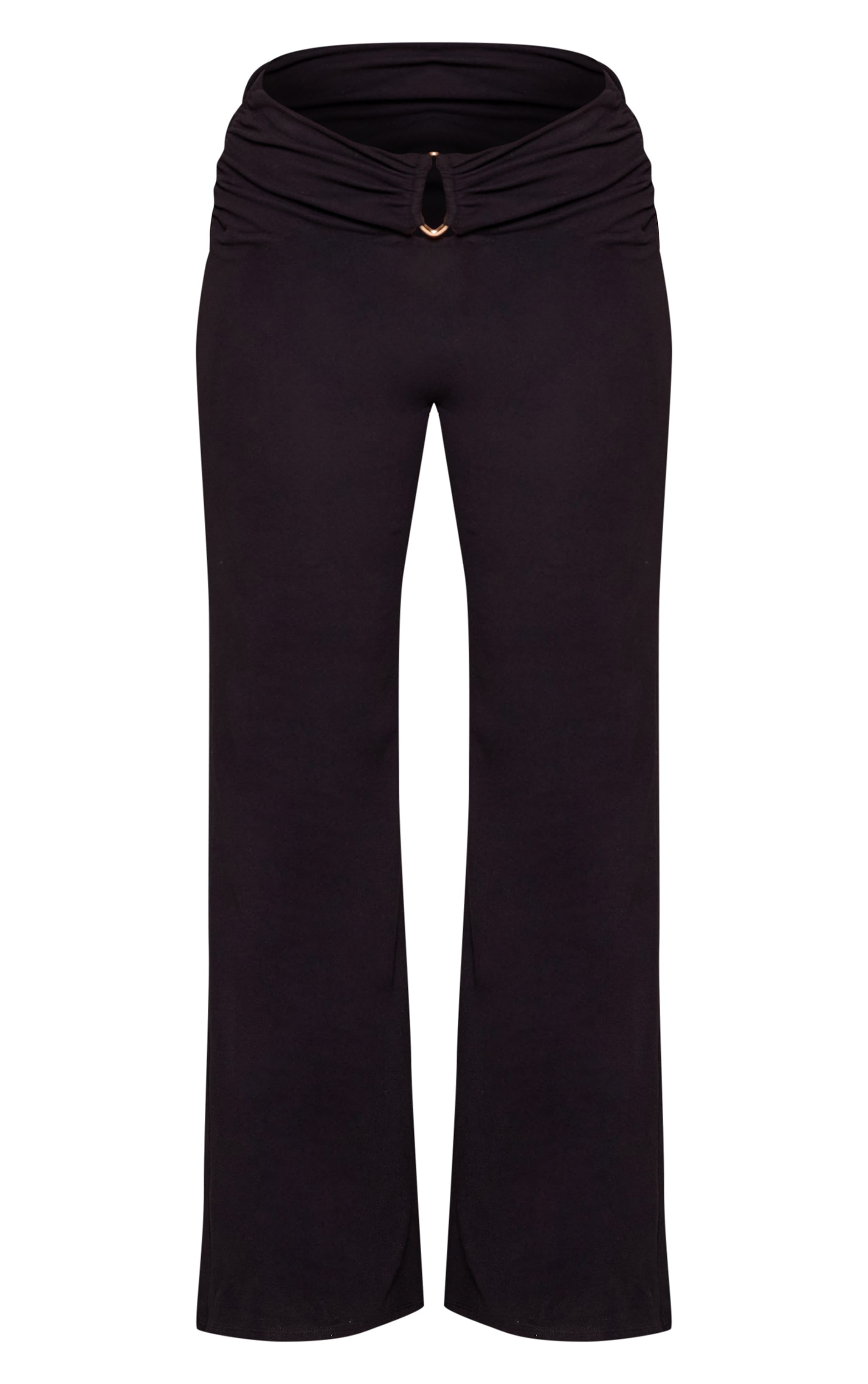 Shape Black Soft Touch Buckle Detail Flared Pants image 5