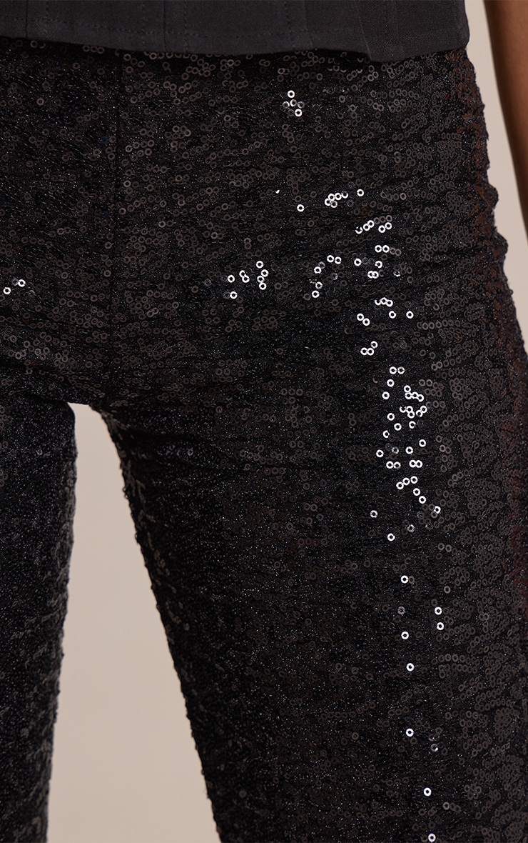 Black Sequin Lined Capris image 4