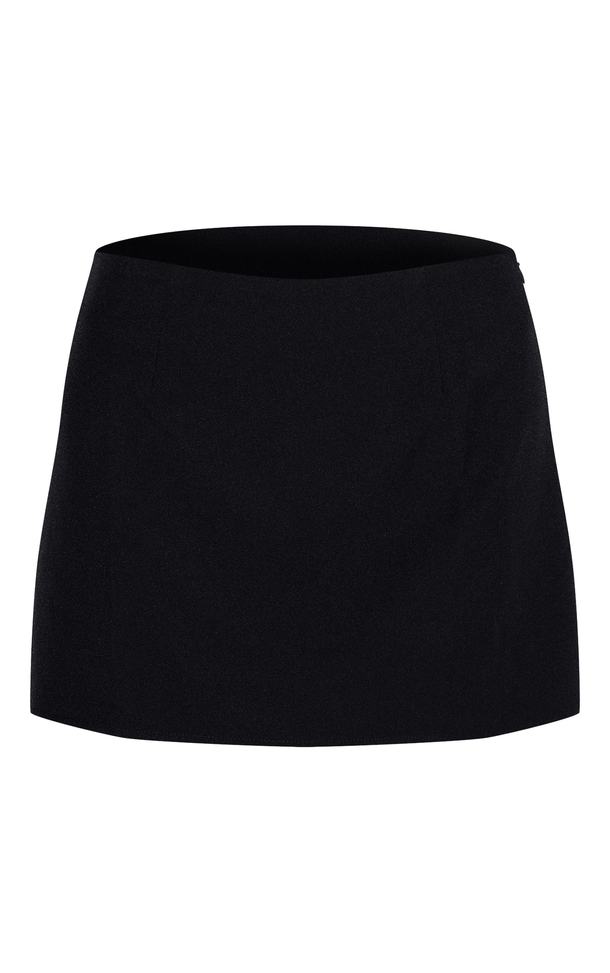 Black Woven Tailored Mid Rise Mini Skirt image 6