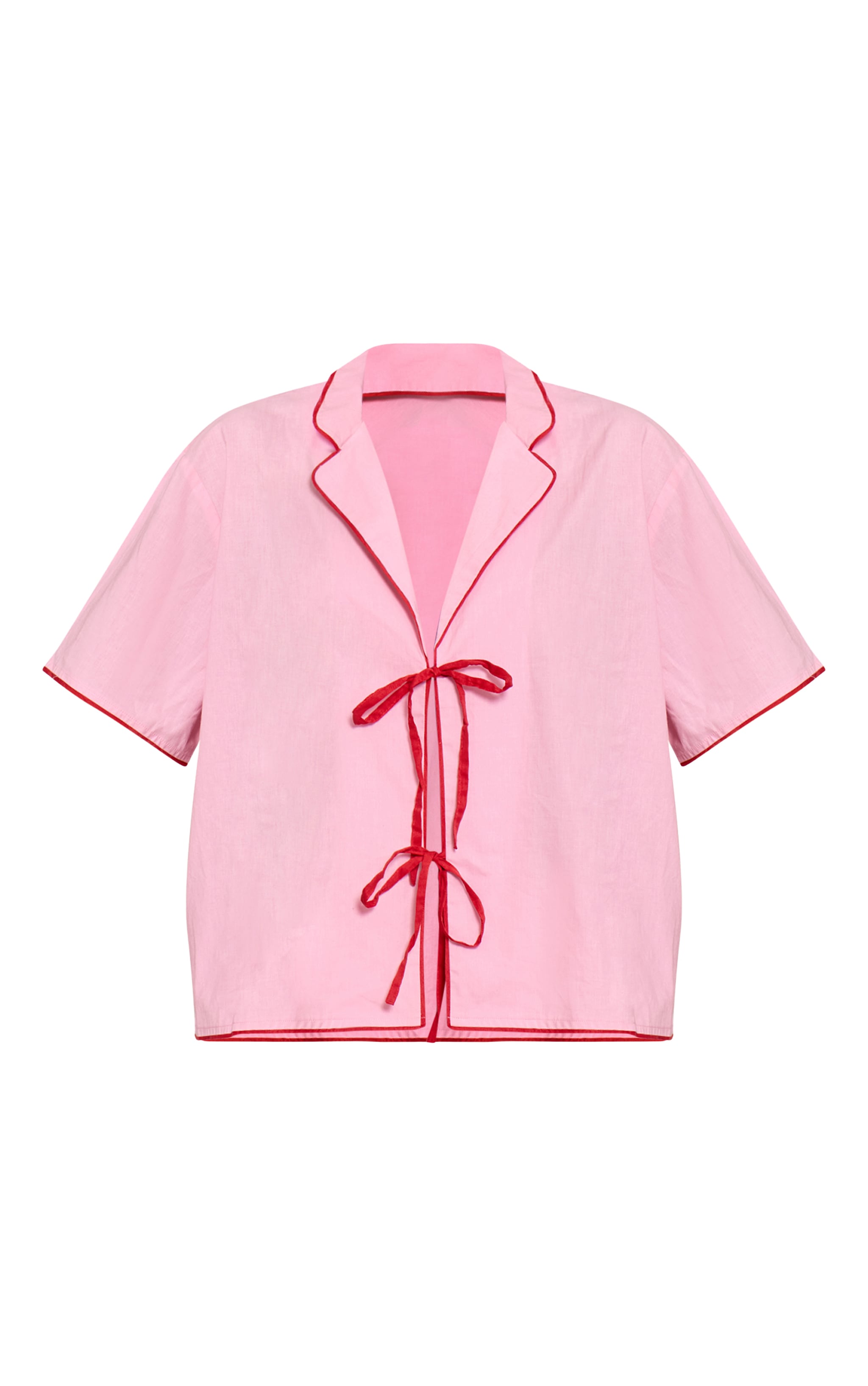 Pink Contrast Tie Up Wide Leg Pyjamas image 5