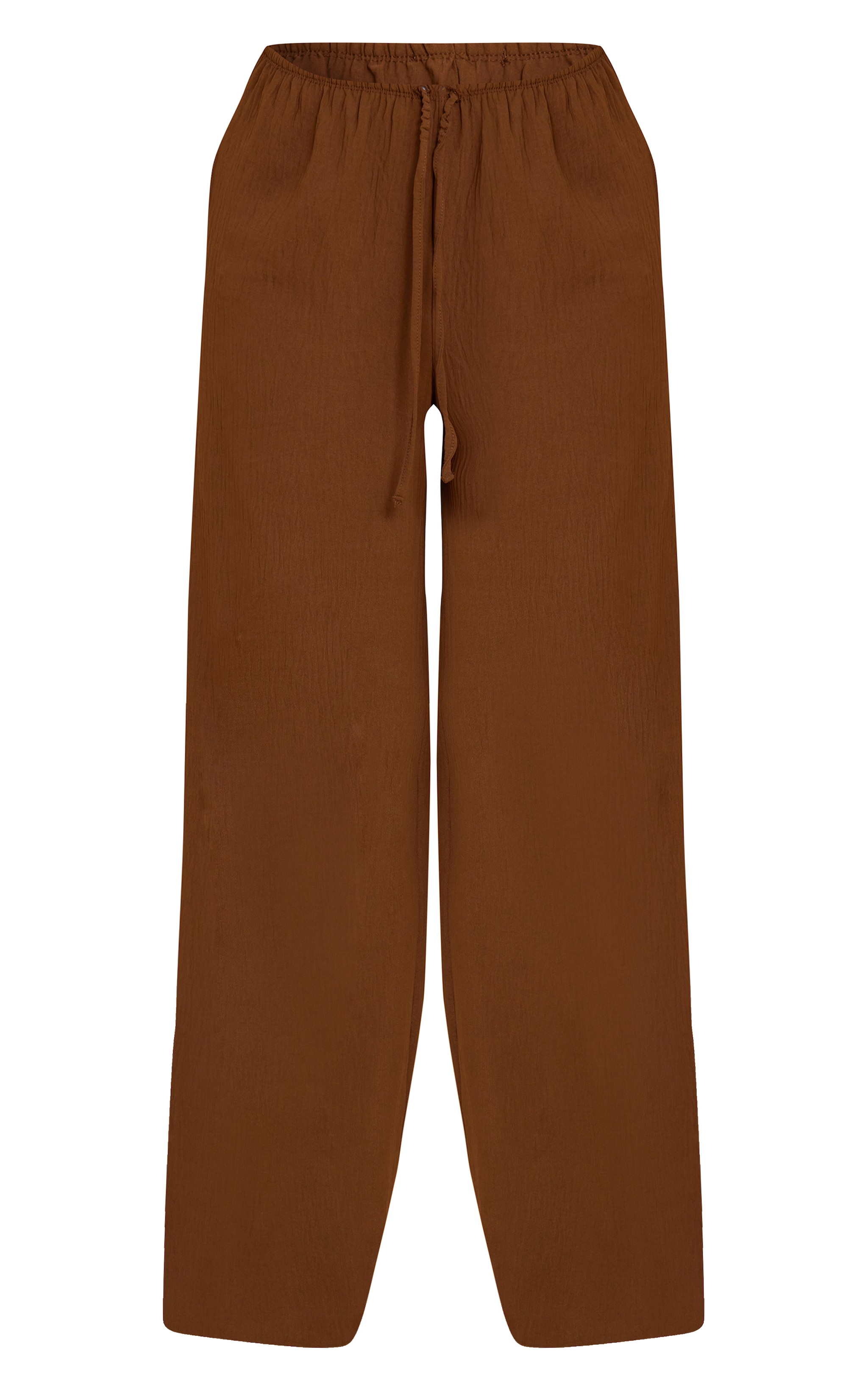 Chesnut Textured Woven Casual Wide Leg Pants image 5