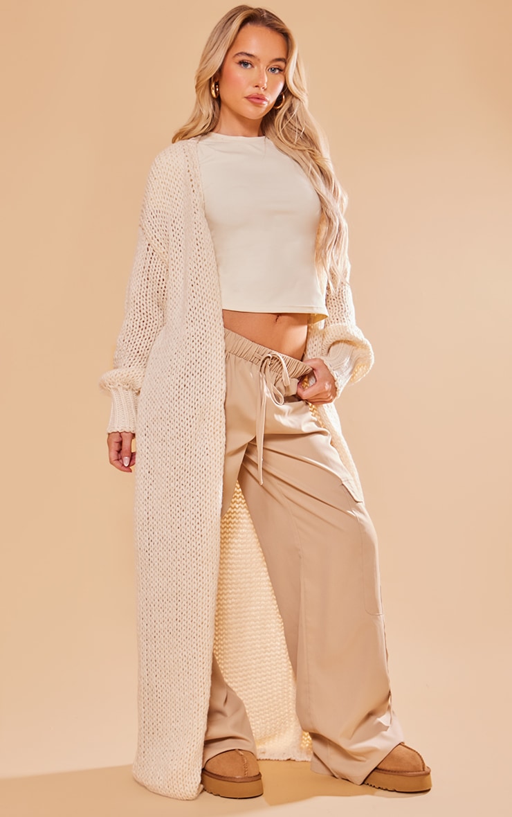 Maxi cream cardigan hotsell