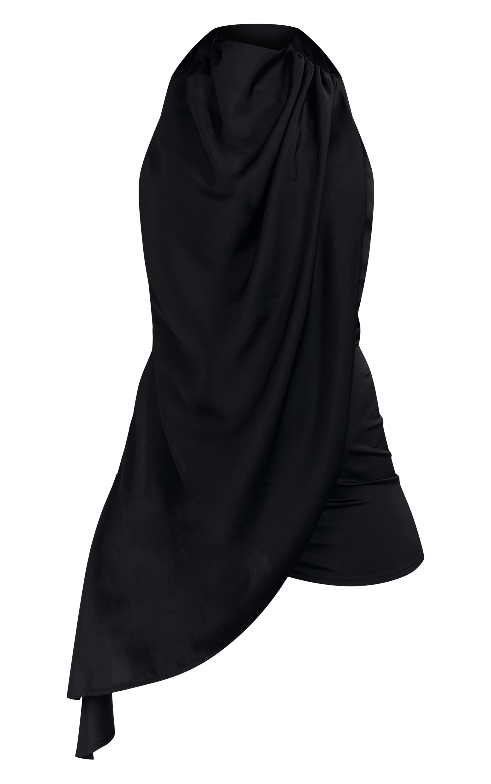 Black Satin Halterneck Romper image 5