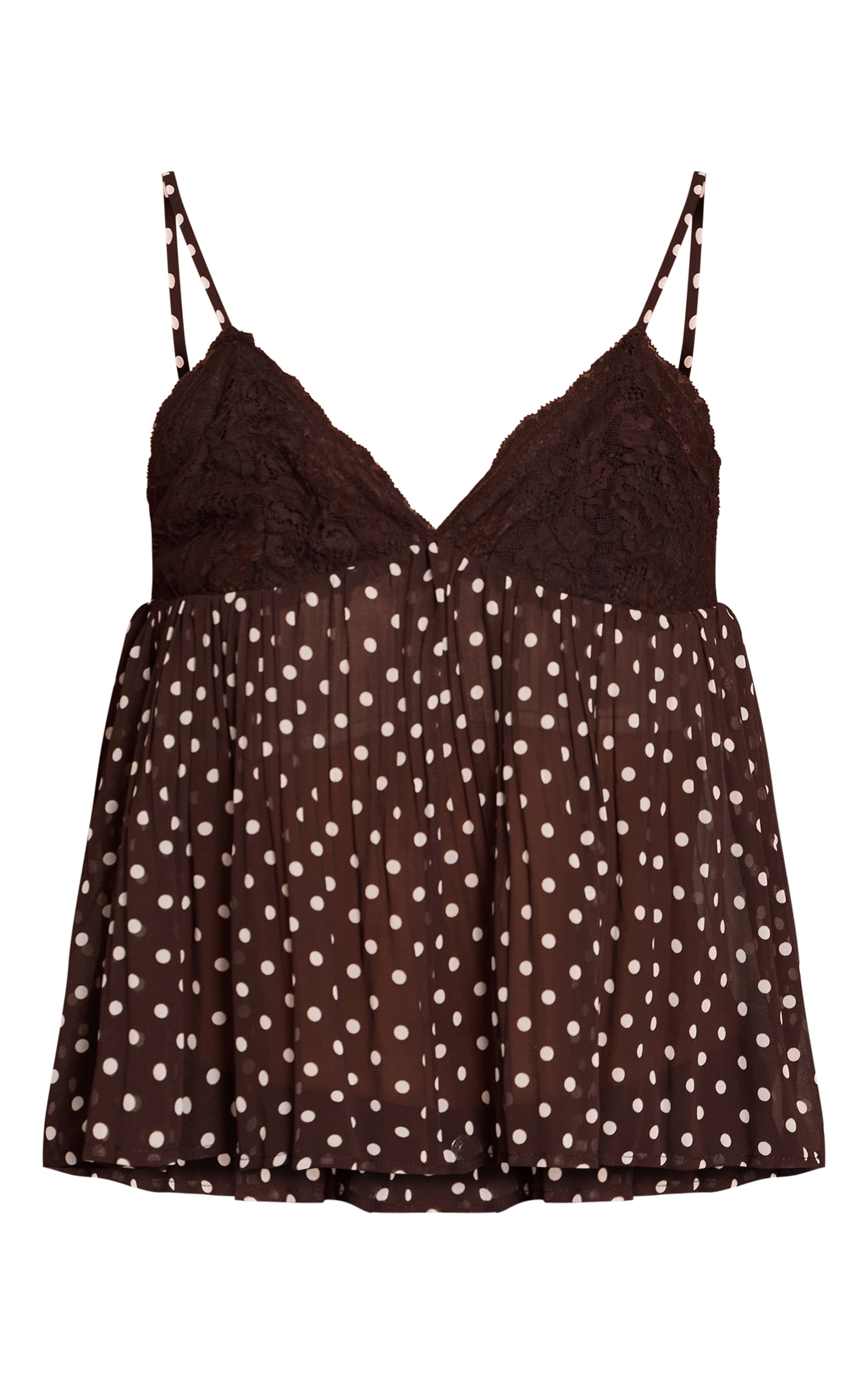 Chocolate Polka Dot Chiffon Cami image 5