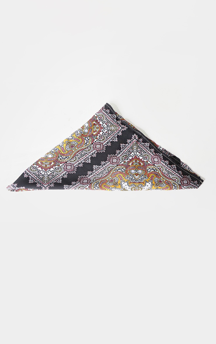 Black Multi Scarf Print Bandana image 4