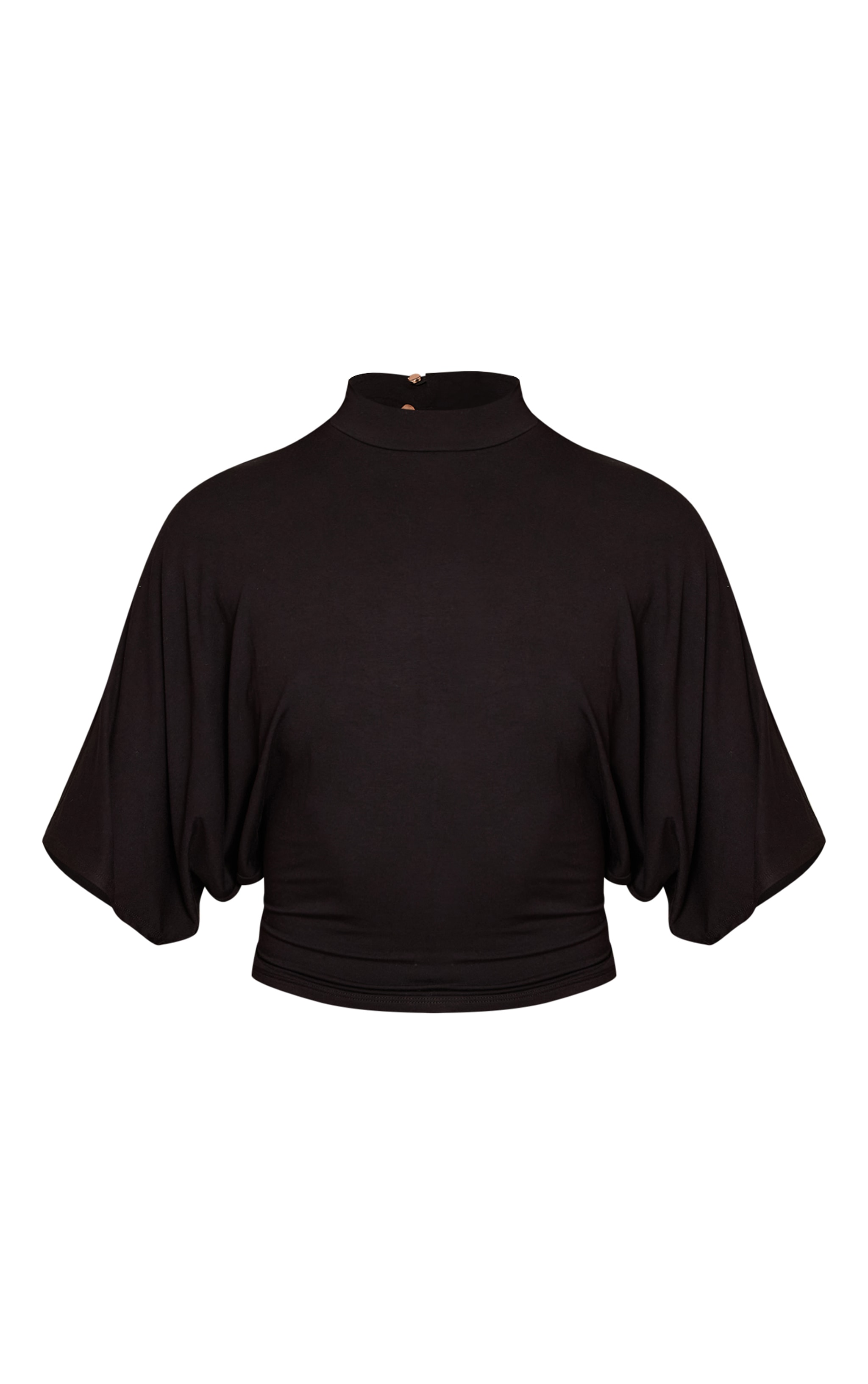 Black Jersey Open Back Detail Slouchy Top image 5