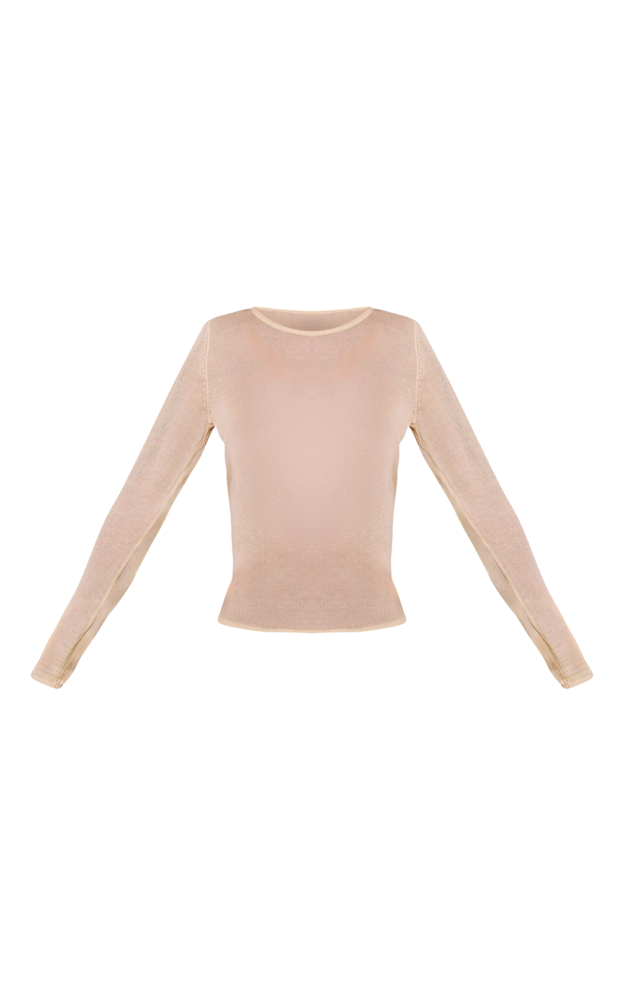 Butter Cream Sheer Knit Long Sleeve Top image 5