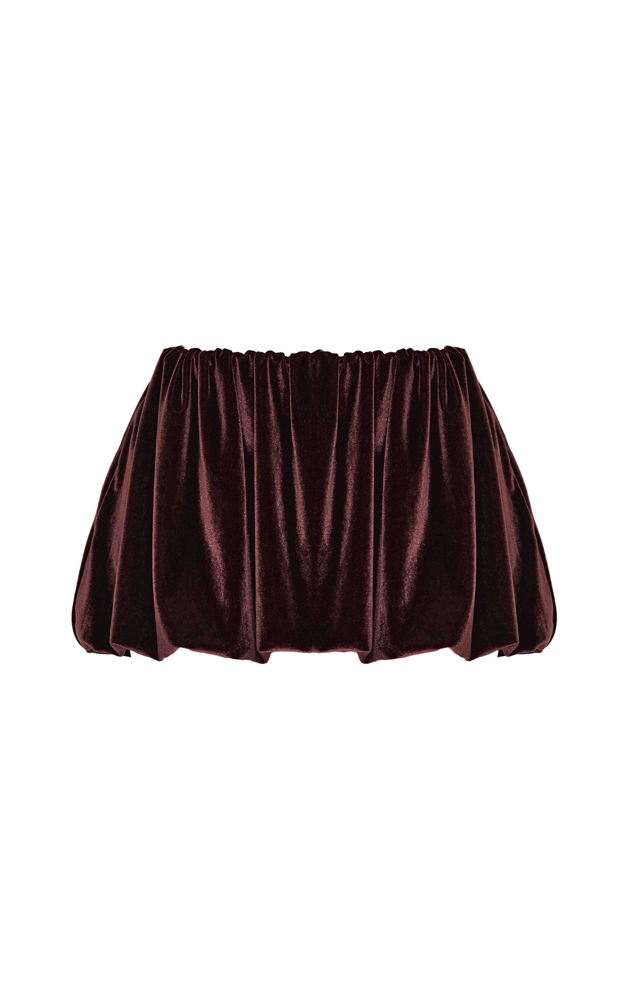 Shape Chocolate Velour Puff Ball Mini Skirt image 6