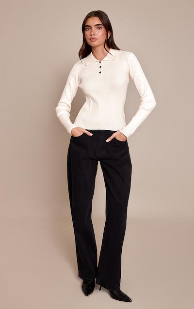 Washed Black Dipped Back Style Boyfriend Jeans